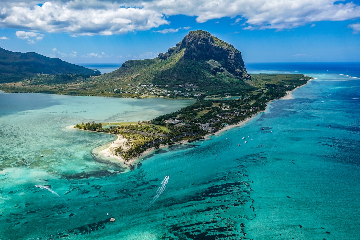 Vue du Morne et du lagon de l’île Maurice